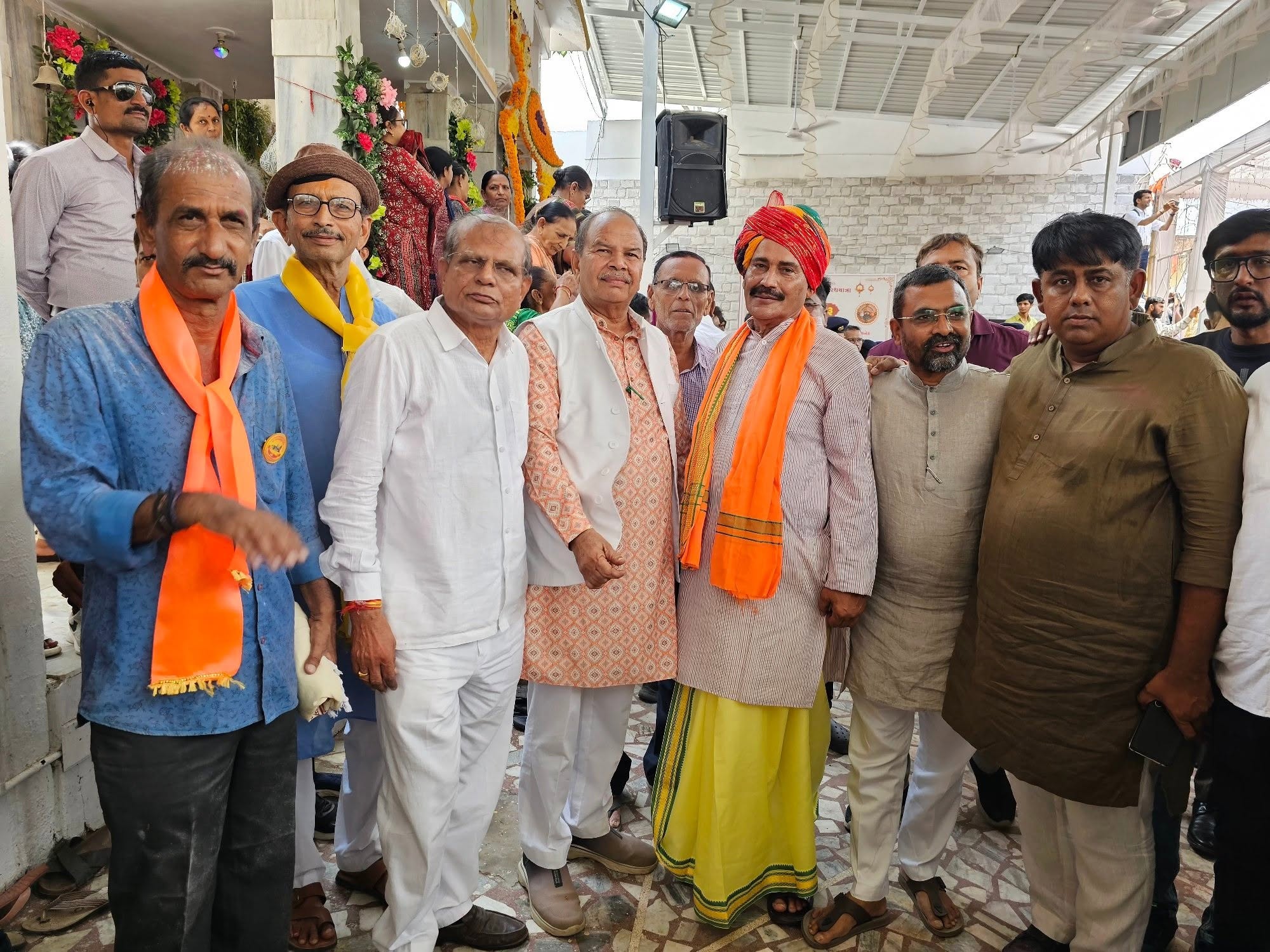 Bharatsinhji Dabhi among community members at a public occasion