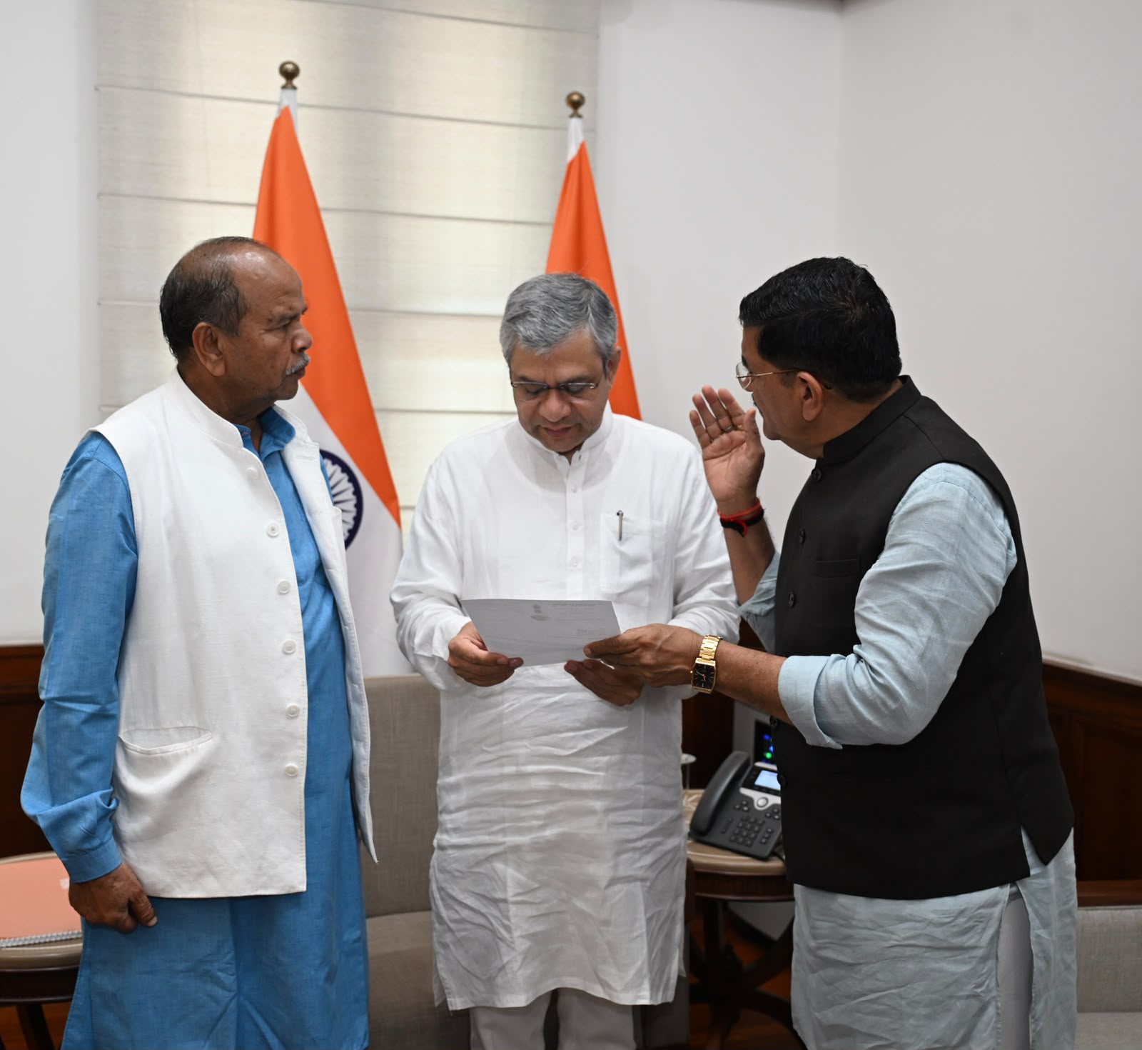 Discussion with a Union Minister following the submission of a representation.